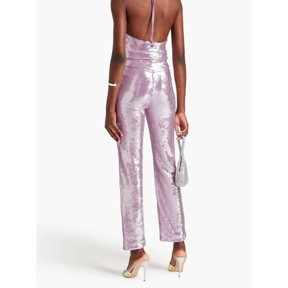 ✨ ROTATE Birger Christensen Lavender Sequin Halter Top & Pants Set | NWT ✨ - Picture 2 of 11